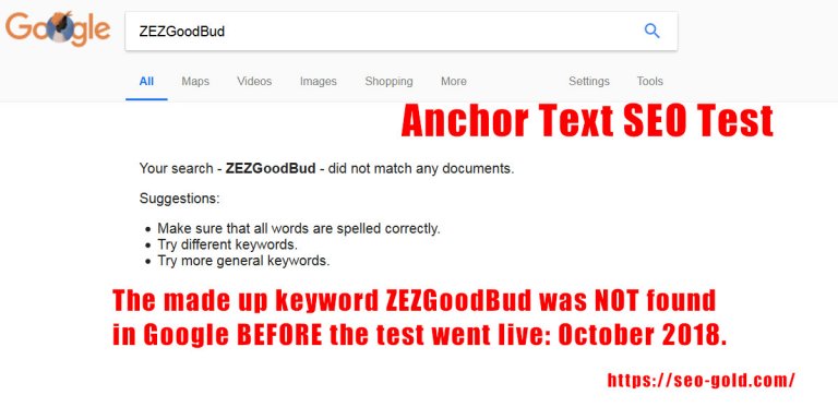 Anchor Text SEO Test Using Unique Keywords
