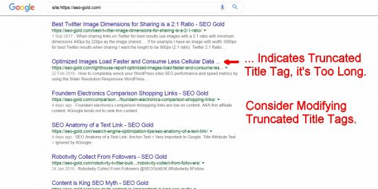 Consider Modifying Truncated Title Tags