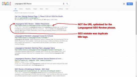 Duplicate Title Tags Resulting in Keyword Cannibalization