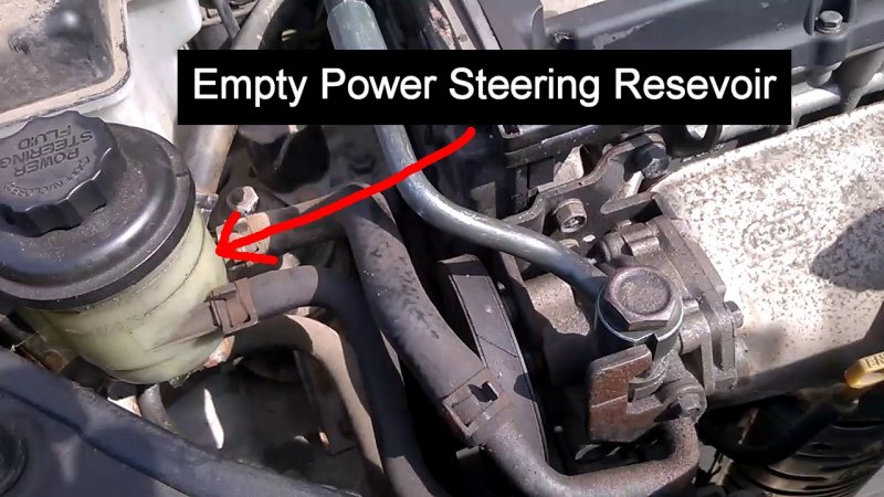 Empty Power Steering Fluid Reservoir