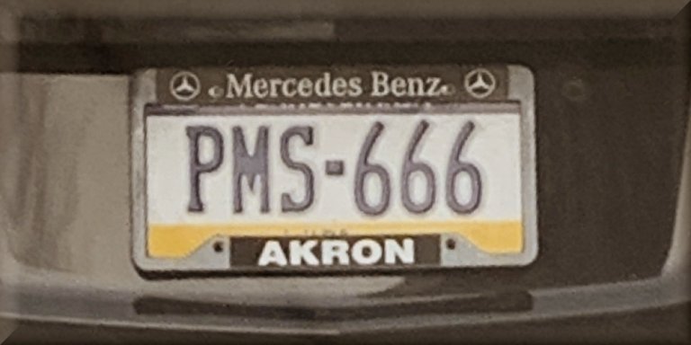 Funny PMS 666 Car License Plate