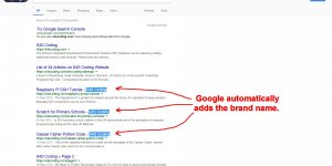 Google Automatically Adds Brand Name to Titles