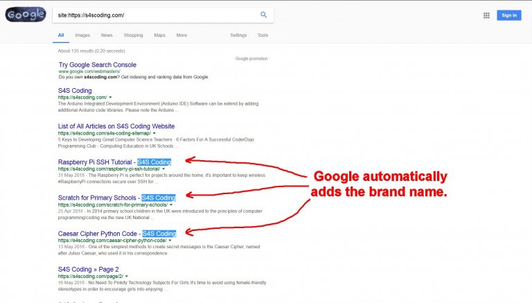 Google Automatically Adds Brand Name to Titles