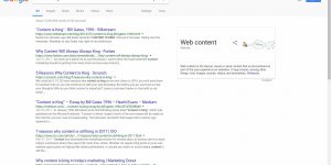 Google SERP for Content is King