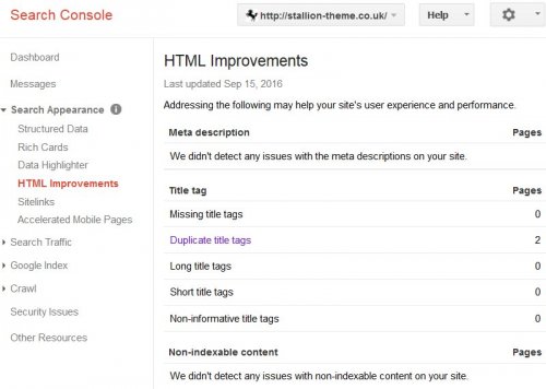 Google Webmasters Tools HTML Improvements