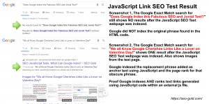 JavaScript Link SEO Test Result