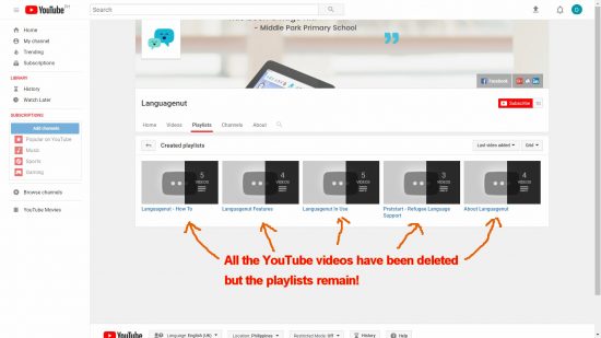 Languagenut YouTube Videos ALL Deleted