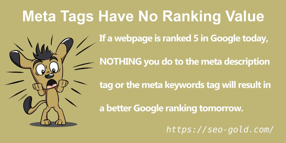 Meta Tags Have No Google SEO Ranking Value