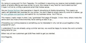 Middlesbrough Web Consultancy Group AdWords SPAM Email