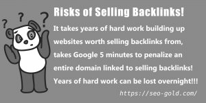 Risks of Selling Backlinks!