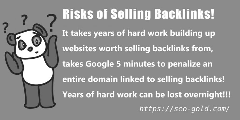 Risks of Selling Backlinks!