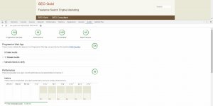 SEO Gold Progressive Web App LightHouse Audit Results