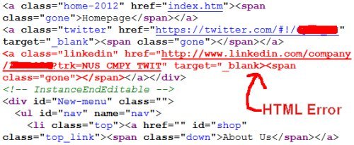 SEO HTML Errors