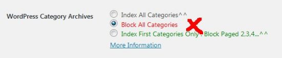 Stallion WordPress SEO Not Index Categories