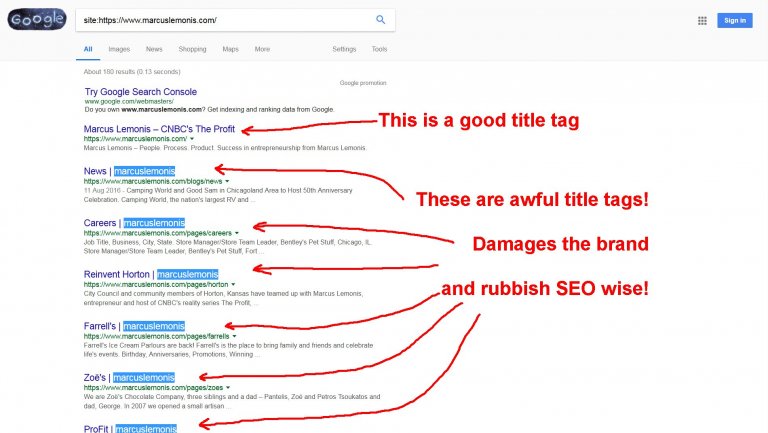 Title Tag SEO and Branding Mistake