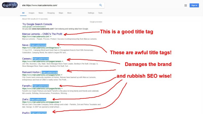 Title Tag SEO and Branding Mistake