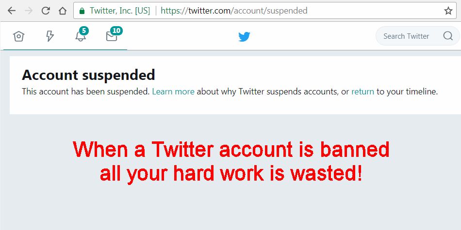 X/Twitter Account Suspended Notification