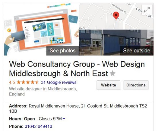 Web Consultancy Group Google Reviews
