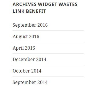 WordPress Archives Widget Wastes Link Benefit