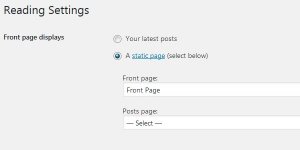 WordPress Front Page Displays A Static Page
