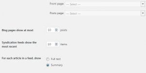 WordPress Reading Settings Home Page Archives