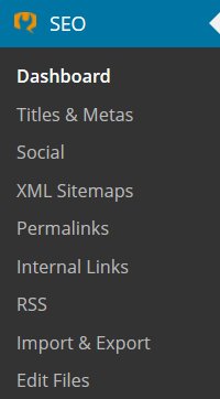 Yoast SEO Plugin Menu